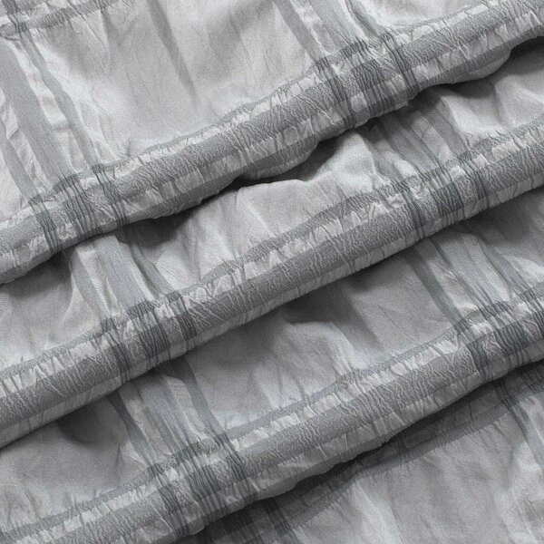 Homeroots 72 x 70 x 1 in. Gray Modern Striped Crinkle Shower Curtain 399717